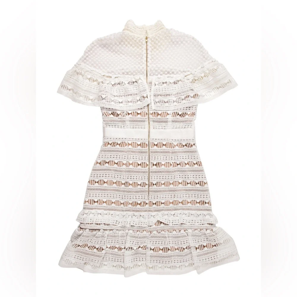 🩷 Self Portrait White Lace Mini Dress 👗 - Picture 3 of 7